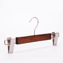 wholesale high qualitywooden pants trousers hanger with clips for trousers